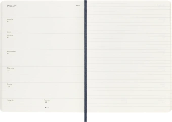 Еженедельник Moleskine CLASSIC SOFT WKNT XL 190х250мм 144стр. мягкая обложка синий сапфир - цена, купить или заказать с доставкой в интернет-магазине Еженедельник Moleskine CLASSIC SOFT WKNT XL 190х250мм 144стр. мягкая обложка синий сапфир - купить недорого с доставкой в интернет-магазине