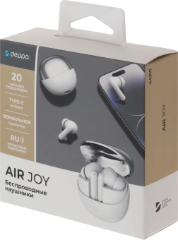 Гарнитура вкладыши Deppa Air Joy белый беспроводные bluetooth в ушной раковине (44310) - купить недорого с доставкой в интернет-магазине