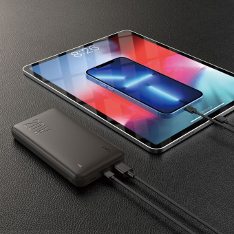 Мобильный аккумулятор Hoco J87 Tacker 10000mAh QC3.0/PD3.0 20W 3A USB-A/USB-C черный - купить недорого с доставкой в интернет-магазине