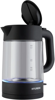 Чайник электрический Hyundai HYK-G7707 1.7л. 2200Вт графит корпус: стекло - купить недорого с доставкой в интернет-магазине