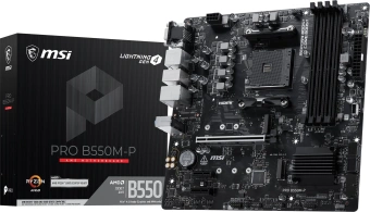 Материнская плата MSI PRO B550M-P Soc-AM4 AMD B550 4xDDR4 mATX AC`97 8ch(7.1) GbLAN RAID+VGA+HDMI+DP - купить недорого с доставкой в интернет-магазине