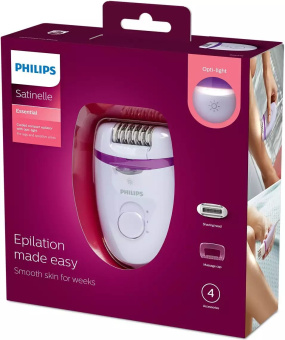 Эпилятор Philips BRE275/00 скор.:2 насад.:3 от электр.сети сиреневый/фиолетовый - купить недорого с доставкой в интернет-магазине