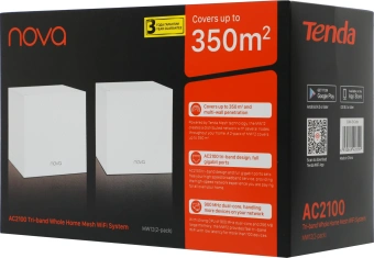 Бесшовный Mesh роутер Tenda MW12 (MW12(2-PACK)) AC2100 10/100/1000BASE-TX белый (упак.:2шт) - купить недорого с доставкой в интернет-магазине