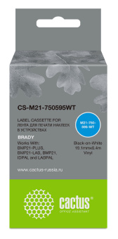 Картридж ленточный Cactus CS-M21-750595WT черный для Brady BMP21-PLUS/BMP21-LAB - купить недорого с доставкой в интернет-магазине