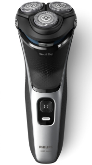 Бритва роторная Philips S3143/00 реж.эл.:3 питан.:аккум. черный/серебристый - купить недорого с доставкой в интернет-магазине