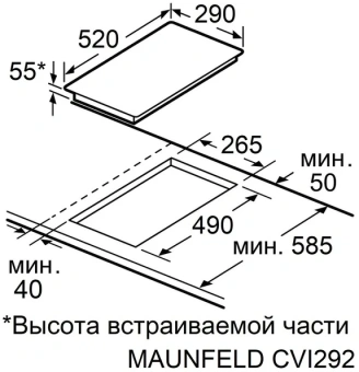 Индукционная варочная поверхность Maunfeld CVI292STBKC черный - купить недорого с доставкой в интернет-магазине
