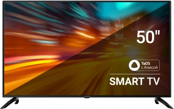 Телевизор LED SunWind 50" SUN-LED50XU400 Яндекс.ТВ черный 4K Ultra HD 60Hz DVB-T DVB-T2 DVB-C DVB-S DVB-S2 USB WiFi Smart TV - купить недорого с доставкой в интернет-магазине