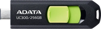 Флеш Диск A-Data 256GB Type-C UC300 ACHO-UC300-256G-RBK/GN USB3.2 черный/зеленый - купить недорого с доставкой в интернет-магазине