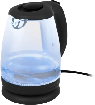 Чайник электрический Hyundai HYK-G1001 1.7л. 2200Вт черный корпус: стекло/пластик - купить недорого с доставкой в интернет-магазине