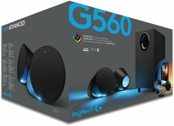 Колонки Logitech G560 Lightsync PC 2.1 черный 240Вт - купить недорого с доставкой в интернет-магазине