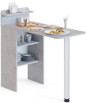 Стол для компьютера Сокол СП-19 складн. столешница ЛДСП бетон каркас хром (00-00015992) - купить недорого с доставкой в интернет-магазине