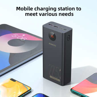 Мобильный аккумулятор Romoss PEA40PF 40000mAh QC3.0 22.5W 5A 2xUSB-A/USB-C черный (6973693499151) - купить недорого с доставкой в интернет-магазине