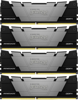 Память DDR4 4x16GB 3200MHz Kingston KF432C16RB12K4/64 Fury Renegade Black RTL Gaming PC4-25600 CL16 DIMM 288-pin 1.35В dual rank с радиатором Ret - купить недорого с доставкой в интернет-магазине