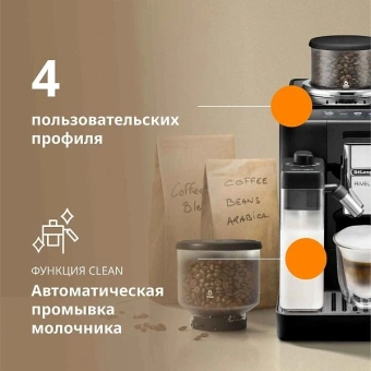 Кофемашина Delonghi Rivelia EXAM440.55.B 1450Вт серебристый/черный - купить недорого с доставкой в интернет-магазине