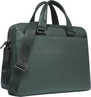 Деловая сумка Piquadro Black Square CA3339B3/VEVE с отделением для ноутбука оливковый/зеленый натур.кожа - купить недорого с доставкой в интернет-магазине