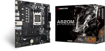 Материнская плата Biostar A620MS SocketAM5 AMD A620 2xDDR5 mATX AC`97 8ch(7.1) GbLAN RAID+HDMI+DP - купить недорого с доставкой в интернет-магазине
