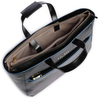 Деловая сумка женская Piquadro Blue Square BD6680B2/N с отделением для ноутбука черный натур.кожа - купить недорого с доставкой в интернет-магазине