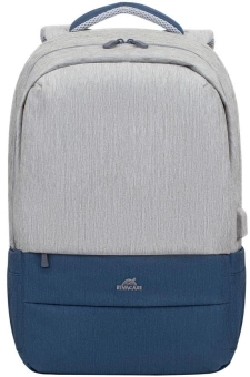 Рюкзак для ноутбука 17.3" Riva 7567 серый/темно-синий полиэстер (7567 GREY/DARK BLUE) - купить недорого с доставкой в интернет-магазине
