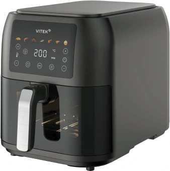 Аэрогриль Vitek VT-AF8001 8л 1700Вт темно-серый/черный - купить недорого с доставкой в интернет-магазине
