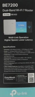 Роутер беспроводной TP-Link Archer BE450 BE7200 100/1000/2500/10000BASE-T белый - купить недорого с доставкой в интернет-магазине