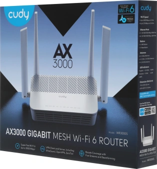 Роутер беспроводной Cudy WR3000S AX3000 10/100/1000BASE-TX белый - купить недорого с доставкой в интернет-магазине