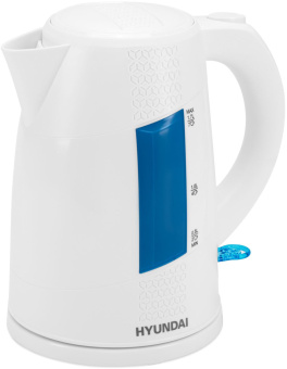 Чайник электрический Hyundai HYK-P2407 1.7л. 2200Вт белый/голубой корпус: пластик - купить недорого с доставкой в интернет-магазине