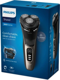 Бритва роторная Philips S3242/12 питан.:аккум. черный/серебристый - купить недорого с доставкой в интернет-магазине