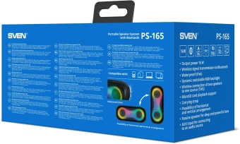 Колонка порт. Sven PS-165 черный 16W 1.0 BT/3.5Jack 3000mAh (SV-022372) - купить недорого с доставкой в интернет-магазине