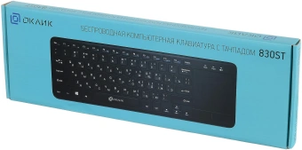 Клавиатура Оклик 830ST черный USB беспроводная slim Multimedia Touch (1011937) - купить недорого с доставкой в интернет-магазине
