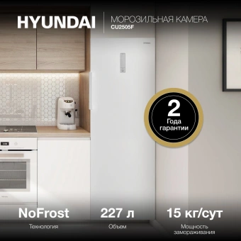 Морозильная камера Hyundai CU2505F белый - цена, купить или заказать с доставкой в интернет-магазине Морозильная камера Hyundai CU2505F белый - купить недорого с доставкой в интернет-магазине