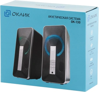 Колонки Оклик OK-130 2.0 черный 10Вт BT портативные - купить недорого с доставкой в интернет-магазине