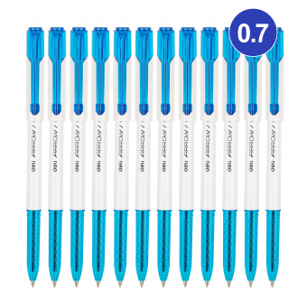 Ручка шариков. Deli Arrow EQ23-BL белый/голубой d=0.7мм син. черн. (1шт) - купить недорого с доставкой в интернет-магазине