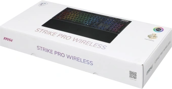 Клавиатура MSI STRIKE Pro W Silent механическая серый/черный USB беспроводная BT/Radio Multimedia for gamer LED (подставка для запястий) (S11-43RU210-CLA) кабель 2м - купить недорого с доставкой в интернет-магазине