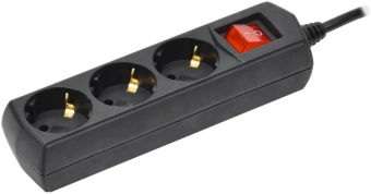 Сетевой удлинитель IEK У03В 3м (3 розетки) черный (пакет ПЭ) - купить недорого с доставкой в интернет-магазине