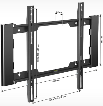 Кронштейн для телевизора Holder LCD-F4915-B черный 26"-55" макс.45кг настенный фиксированный - купить недорого с доставкой в интернет-магазине