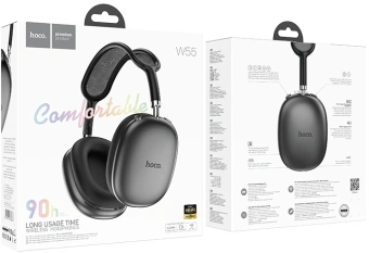 Гарнитура мониторные Hoco W55 1.2м т.серый беспроводные bluetooth оголовье (32683) - купить недорого с доставкой в интернет-магазине