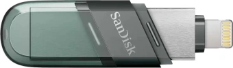 Флеш Диск Sandisk 64GB iXpand Flip SDIX90N-064G-GN6NN USB3.1 зеленый/серебристый - купить недорого с доставкой в интернет-магазине