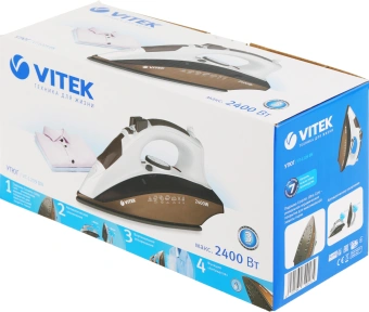 Утюг Vitek VT-1209 2400Вт коричневый - купить недорого с доставкой в интернет-магазине