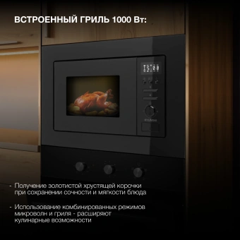 Микроволновая печь Hyundai HBW 2040 BG 20л. 800Вт черный (встраиваемая) - цена, купить или заказать с доставкой в интернет-магазине Микроволновая печь Hyundai HBW 2040 BG 20л. 800Вт черный (встраиваемая) - купить недорого с доставкой в интернет-магазине