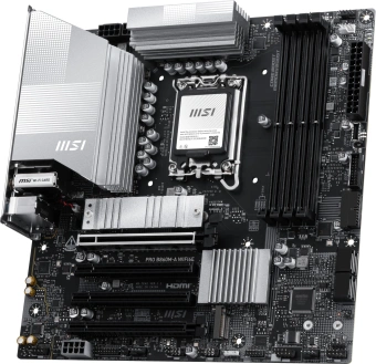 Материнская плата MSI PRO B860M-A WIFI6E Soc-1851 Intel B860 mATX AC`97 8ch(7.1) 5Gigabit RAID+HDMI+DP - купить недорого с доставкой в интернет-магазине