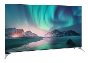 Телевизор QLED Hyundai 65" H-LED65QBU7500 Android TV Frameless черный/серебристый 4K Ultra HD 60Hz DVB-T DVB-T2 DVB-C DVB-S DVB-S2 USB WiFi Smart TV - купить недорого с доставкой в интернет-магазине