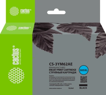 Картридж струйный Cactus CS-3YM62AE 305XL черный (18мл) для HP DeskJet 2320/2710/2720/4120 с чипом - купить недорого с доставкой в интернет-магазине