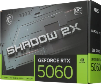 Видеокарта MSI PCI-E 5.0 RTX 5060 8G SHADOW 2X OC NVIDIA GeForce RTX 5060 8Gb 128bit GDDR7 2527/28000 HDMIx1 DPx3 HDCP Ret - купить недорого с доставкой в интернет-магазине