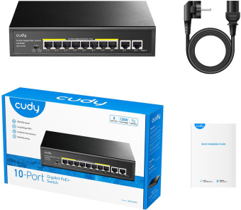 Коммутатор Cudy GS1010PE (L2) 10x1Гбит/с 8PoE+ 120W неуправляемый - цена, купить или заказать с доставкой в интернет-магазине Коммутатор Cudy GS1010PE (L2) 10x1Гбит/с 8PoE+ 120W неуправляемый - купить недорого с доставкой в интернет-магазине