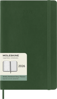 Еженедельник Moleskine CLASSIC SOFT WKNT Large 130х210мм датир.12мес 144стр. линейка мягкая обложка зеленый - купить недорого с доставкой в интернет-магазине