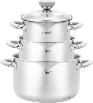 Набор кастрюль Vitek Вкус жизни VT-SS1226 6 предметов - купить недорого с доставкой в интернет-магазине