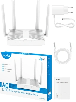 Точка доступа Cudy AP1300D AC1300 10/100/1000BASE-T белый - купить недорого с доставкой в интернет-магазине
