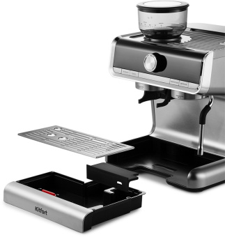 Кофеварка рожковая Kitfort КТ-789 1550Вт серебристый - купить недорого с доставкой в интернет-магазине