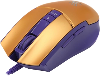 Мышь A4Tech Bloody L65 Max желтый/фиолетовый оптическая 12000dpi USB 6but (L65 MAX/ROYAL VIOLET) - купить недорого с доставкой в интернет-магазине