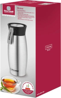 Термокружка для напитков Rondell Breve RDS-1882 0.5л. стальной матовый картонная коробка - купить недорого с доставкой в интернет-магазине